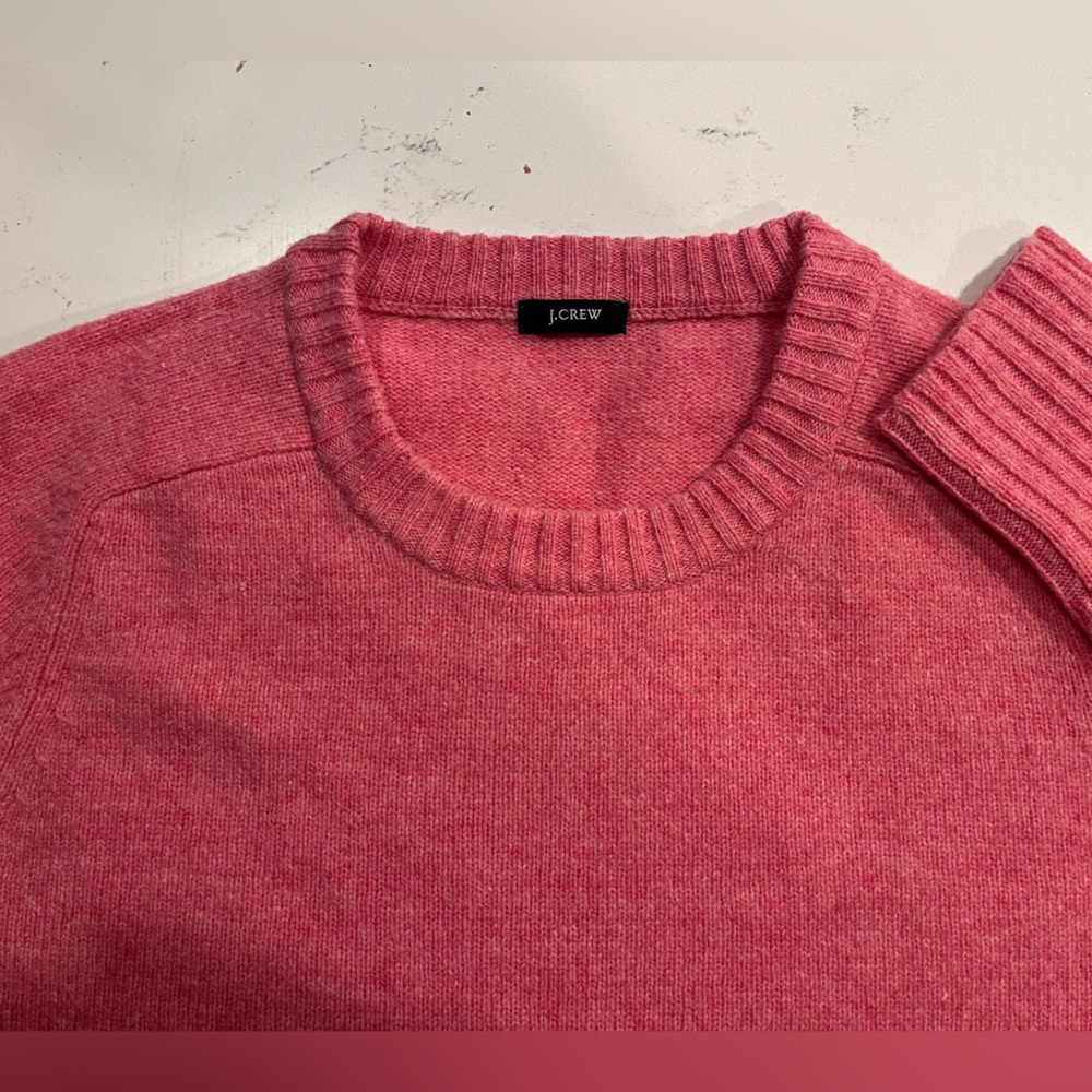 J. Crew Women's Vibrant Pink lambswool Crew Neck Sweater